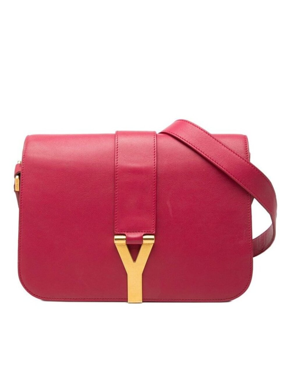 Saint Laurent Line Crossbody Shoulder Bag Pink Leather